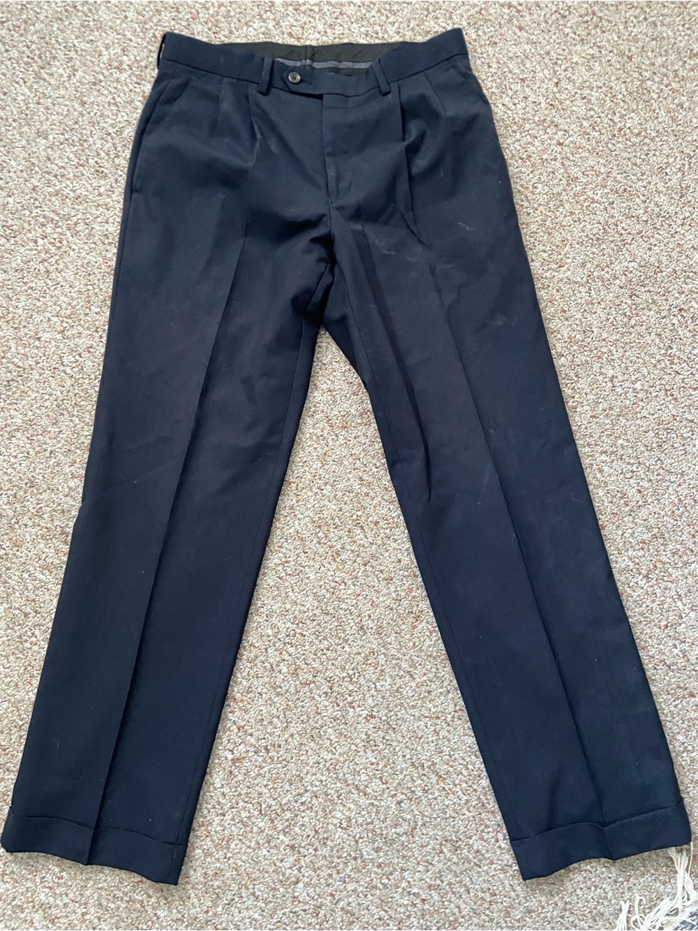 Lauren Ralph Lauren cuffed & pleated navy blue trousers